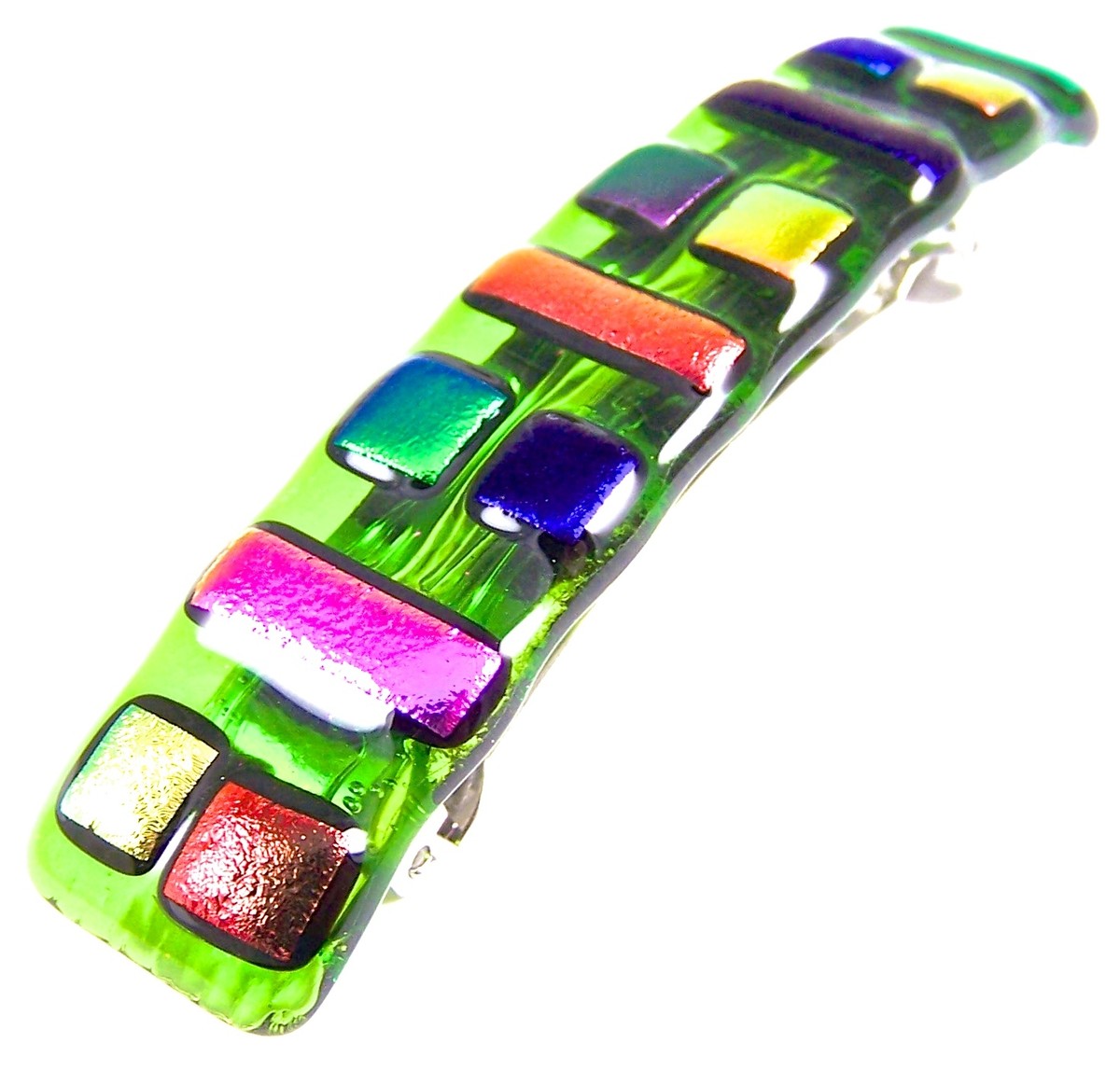 Dichroic Glass Barrette 3.5 display picture 1