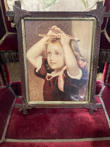 Framed Victorian Print Portrait of a Young Girl Measuring her height -13''x16'' - Picture 3 of 5
