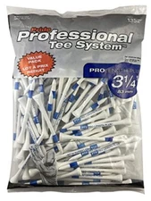 Pride Professional Tee System 3 1/4 Pro Length Plus Golf Tees - 135 Count, WHITE