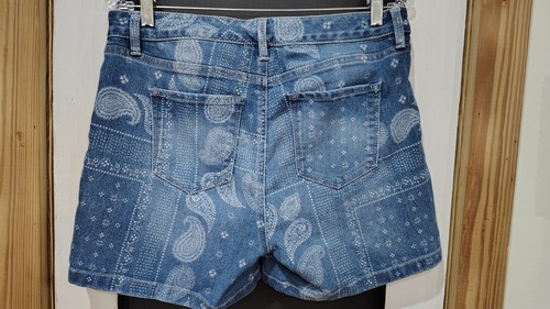 jeans corto donna one direction blu denim fantasia paisley taglia 10 - Foto 2 di 6