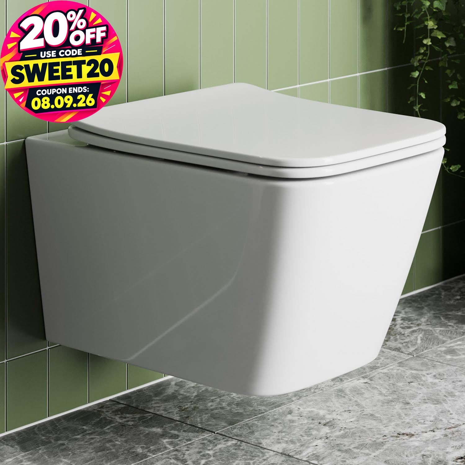 Soft Close Toilet Seat Square White Bathroom Slim Top Fix Hinges Modern