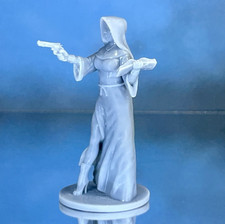 Resin Tabletop Miniature post-apocalypse nun with a pistols. Toy Soldiers 40mm