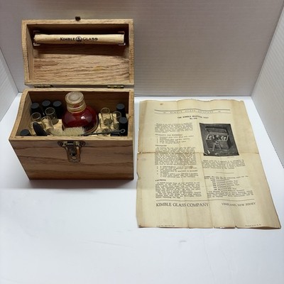 Vintage Kimble Glass Mastitis Testing Kit No. 65 W/ Box & Paperwork Complete