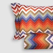 Double duvet cover in satin 300 TC 100 cotton - ZIG-ZAG