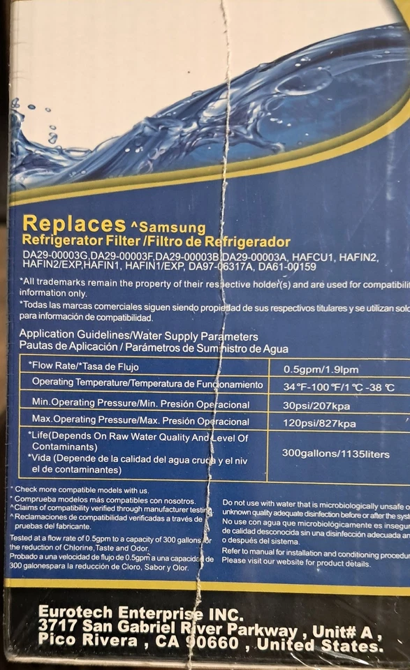 Excelpure Replacement for Samsung DA29-00003G Refrigerator Water Filter 4 Pack - Image 4 of 4