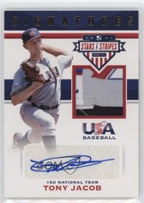 2017 USA Baseball Stars & Stripes Laundry Tag 4/8 Tony Jacob #55 Patch Auto 0i76