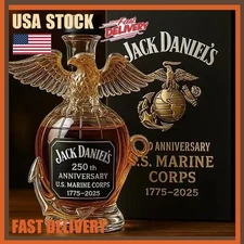 12.5 oz US Marine Corps Whiskey Bottle 250th Anniversary Edition NEW Gift