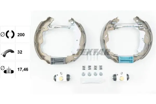 Brake shoes Pre-assembled 84064501 TEXTAR for CITROËN PEUGEOT TOYOTA