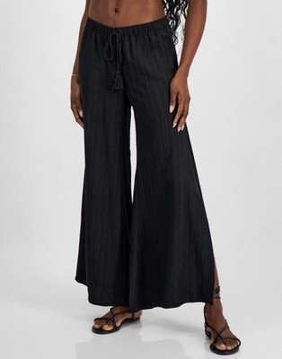J Valdi Women's Cancun Wide-Leg Black Swim Cover-Up Pants Size XL NWT $70