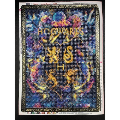 Harry Potter Hogwarts Crest Completed Diamond Painting Mosaic Wall Art 30x40