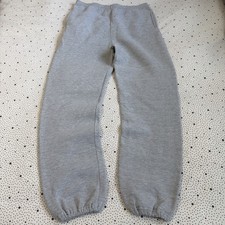 Vintage 1990s Russell Athletic Sweatpants Men's LT Grey Blank Fleece Joggers