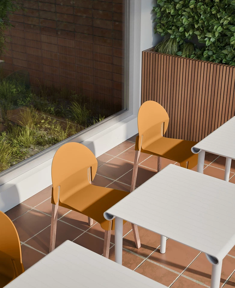 Paquete de 4 sillas tropicales con patas de madera de roble, juego de muebles de comedor y sala de estar de interior Foto 3 de 4