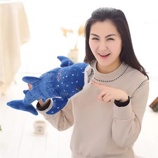 Blue Shark Plush Toy 50/100CM Soft Stuffed Fish Doll for Kids Gift Free Ship USA