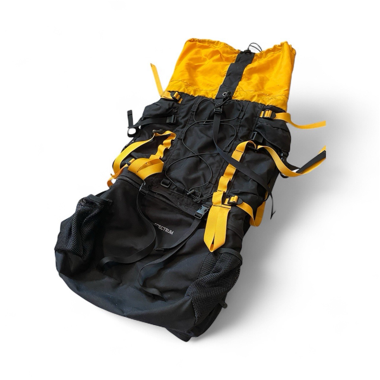 The North Face TNF Spectrum Internal Frame Backpack 90L Hiking- Black Yellow