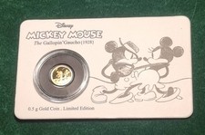 2017 Niue $2.50 Gold Coin Mickey Mouse Gallopin? Gaucho Disney NZ Mint 0.5g