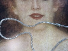 New Sterling Simulated 18  Diamond Necklace