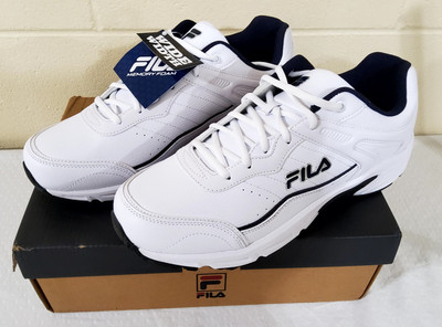NEW - Fila Mens Memory Sportland White Running Shoes - Sz 11.5 Extra Wide (4E) 