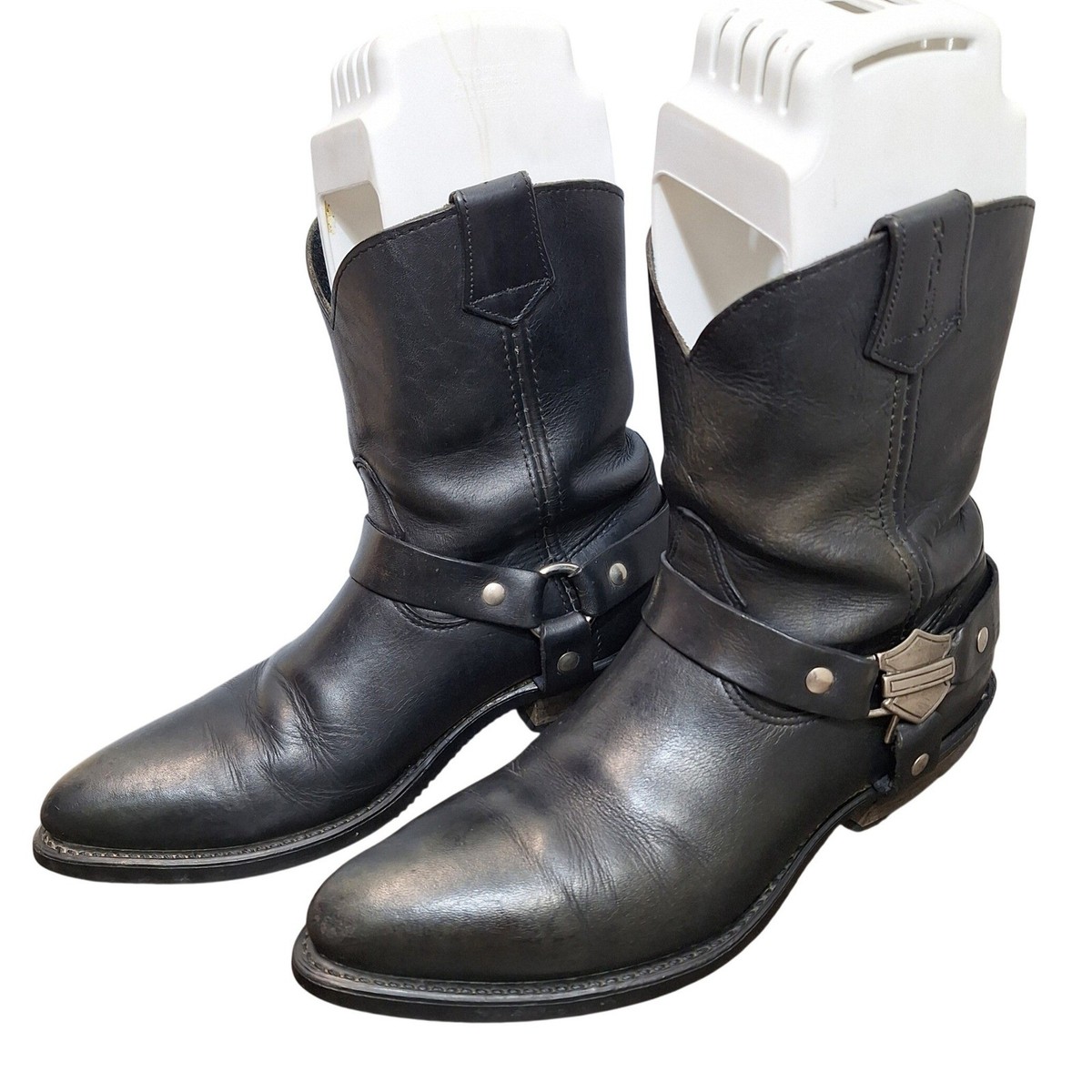 Harley Davidson Black Leather Harness Heeled Boots size 9.5 Women main image 2