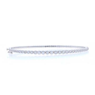 Weißgold Diamant abgestuft Reise Armreif Armband 6 3/4'' - 14k rund 0,62ctw