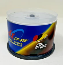 Value Disc 50 Pack 1-4x CD-RW 74 Min/650MB Rewritable New Rewritable