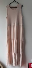 Shein Pale Pink Tiered Sleeveless Maxi Dress Size XL UK 16 18 NEW - BNWOT