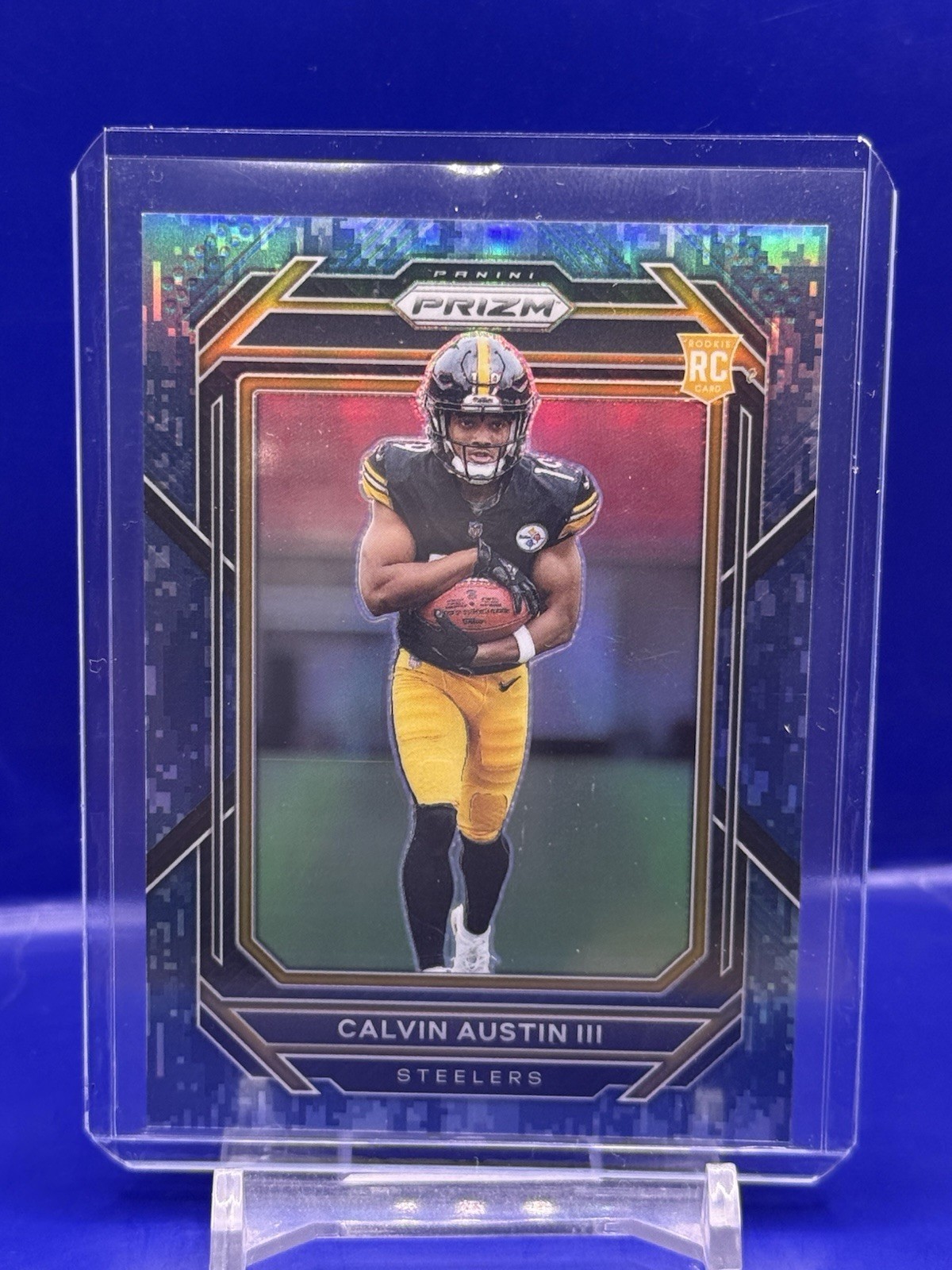 2022 Panini Prizm Rookies Calvin Austin III #338 Navy Camo Prizm /25 Steelers Rc
