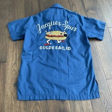 Vintage Hilton Bowling Retro Shirt Adult Size 36 60s 70s Blue Jacques Spur