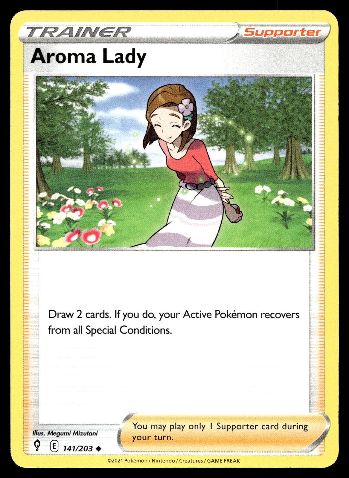 Aroma Lady 141/203 Pokemon SWSH07: Evolving Skies Non Holo