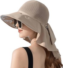 Breathable Quick-Dry UPF50 Neck Flap Beach Hat Women