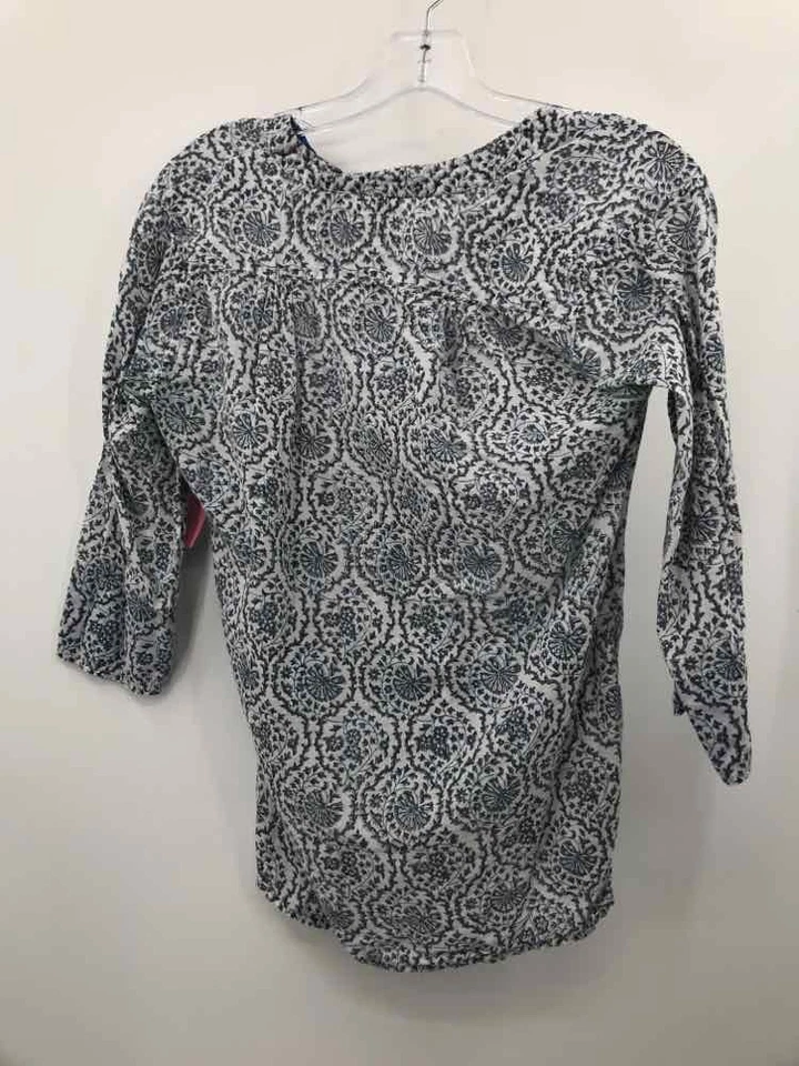 Pre-Owned Roberta Roller Rabbit Blue Size XS Printed Long Sleeve Blouse - Image 2 of 3