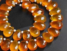 Natural Yellow Chalcedony Faceted Teardrop Briolette Beads 10Pcs 12x8mm Loose