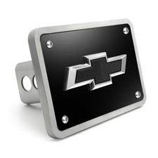 Chevrolet 3D Black Logo on Black Billet Aluminum Tow Hitch Cover