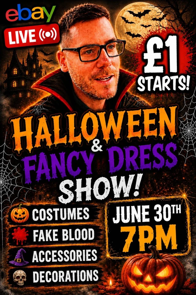 🎃 Halloween & Fancy Dress Show 🎃 £1 Starts | Costumes Masks Accessories