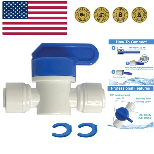 Speed Fit 1/4 or 3/8 Inch Shut Off Valve, Push to Connect Plastic Plumbing Fi...