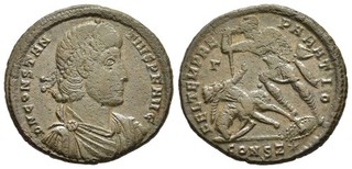 FITZ CONSTANTIUS II AE CENTENIONALIS CONSTANTINOPLE LATE ROMAN BRONZE ØMAS672