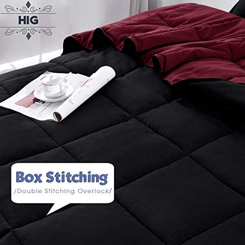 3 Pieces California King Comforter Set, Modern Breathable Oversized King Black - Picture 3 of 6