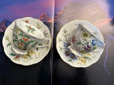 Royal Albert Flower Of Month Series 2 Tea Cup & Saucer No. 10 & 12 Hand Painted