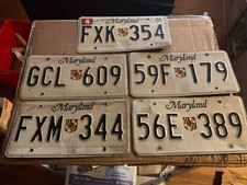 Lot # 2 Of 5 Maryland License Plates State Shield Design 2001