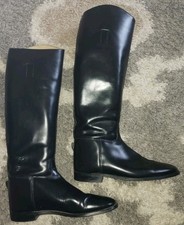 Nice Vintage Marlborough Black Leather Tall Riding Boots England US Ladies Sz 10