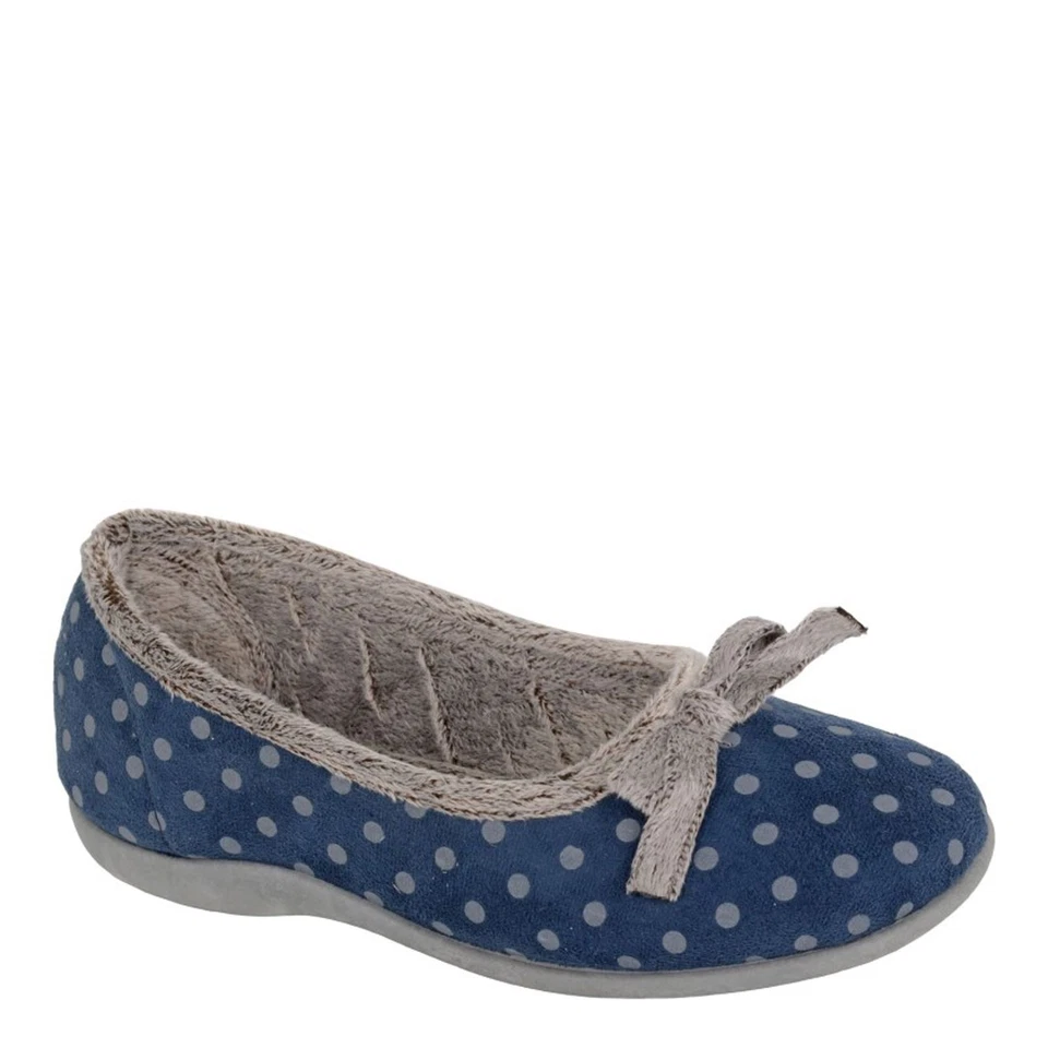 Sleepers Louise Damen Polka Dot Bow Ballerina Flache Hausschuhe