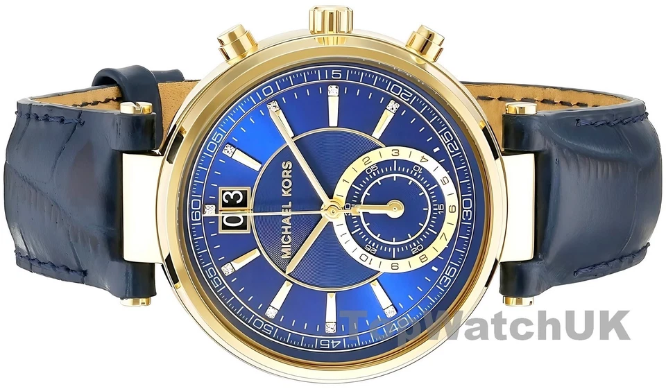 SALE MICHAEL KORS MK2425 SAYER BLUE STRAP BLUE DIAL WATCH BRAND NEW IN BOX - Image 3 of 4