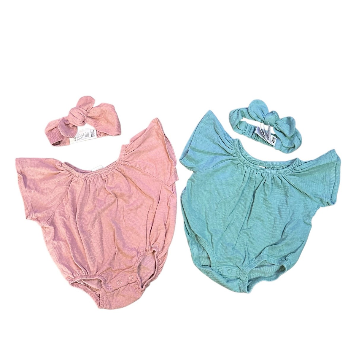 LOT of 2 H&M Baby Girl 6 Months Summer Ruffle Sleeve Romper