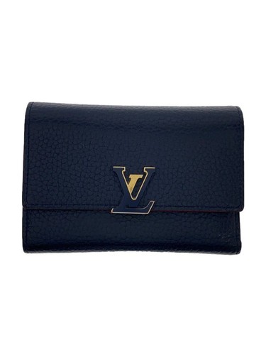 Louis Vuitton Fold Wallet Portefeuille Capcine Compact Trillon NVY Cowhide Used