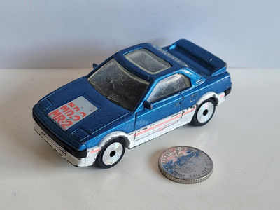 Matchbox Die Cast Toyota MR2 Spielzeugauto Fahrzeug blau-weiß 1986 Laser Wheels