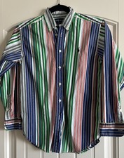 Ralph Lauren Boys Multi Stripe Button Down Collared Shirt Size M 10/12
