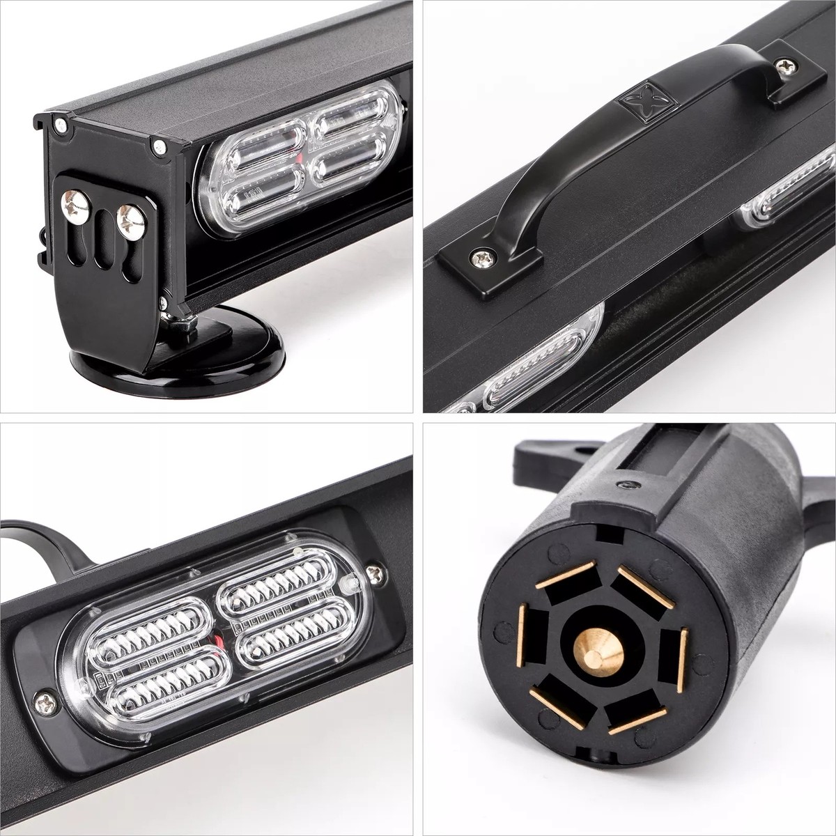 Angelcitytrading 23" Wireless LED Light Bar - Magnetic Base, 4-Pin, Emergency Warning