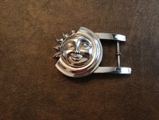 Barry Kieselstein Sterling Silver Sun Face Belt Buckle with Hermes belt