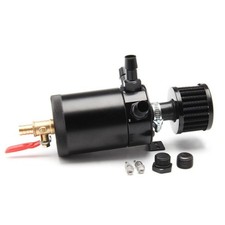 3-Port Oil Catch Can Tank Reservoir Air-Oil Separator Racing Baffled Black 300ML