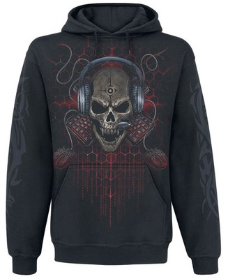Spiral Kapuzenpullover Herren PC Gamer schwarz Gaming, Gothic, Horror, Rockwear