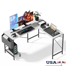 Home Office L-Shaped Gaming Desk 50" Reversible Corner Table Computer Work Table